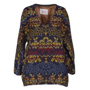Knit Blouse Top Floral